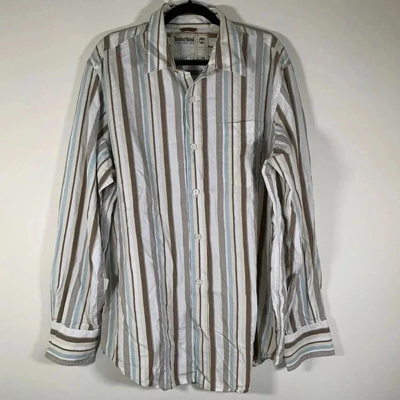 Timberland Shirt Men’s XL Multicolor Striped Relaxed Fit Button Down - Picture 1 of 8